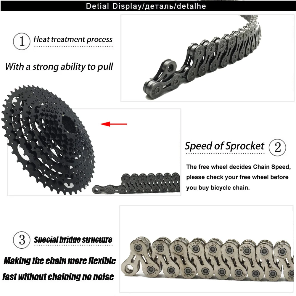 Top VXM Bicycle chain hollow bike chains 9 speed 116 links ultralight Mountain/Road bike variable 27 speed Bicycle Parts 13 Top VXM Bicycle chain hollow bike chains 9 speed 116 links ultralight Mountain/Road bike variable 27 speed Bicycle Parts 13