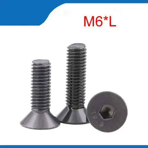 

M6 bolt 20pcs/Lot DIN7991 Metric M6 Black Grade 10.9 Alloy Steel Countersunk Flat Head Hex Socket Cap Screw Bolt m6 bolts,nail