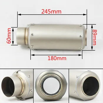 

60mm Inlet Carbon Fiber Brand Laser Universal Motorcycle Exhaust Pipe Muffler Steel Motocross Slip On Exhaust For BMW S1000RR