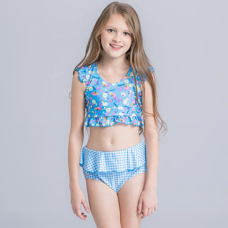 

MuZhiDou 2017 New Cute Bikini High Waisted Summer Child Bathing Suit Push Up Children's Swimwear