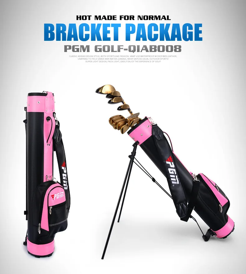 Сумка для гольфа, держатель для гольфа, Ультралегкая портативность и большая емкость, бренд PGM QIAB008 - Цвет: black pink