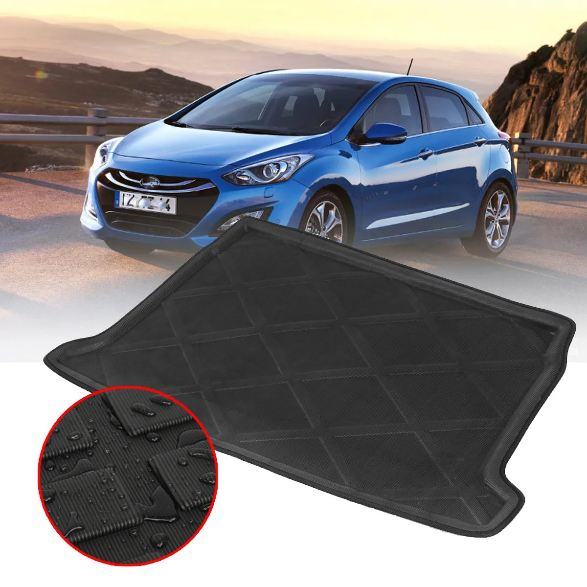 Car Rear Trunk Boot Cargo Mat Liner Tray Waterproof For Hyundai i30