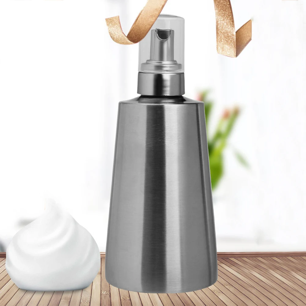 350ml Stainless Steel Bathroom Press Pump Foam Bottle Liquid Soap Dispenser Set 350ml Stainless Steel Bathroom Press Pump Foam Bottle Liquid Soap Dispenser Set