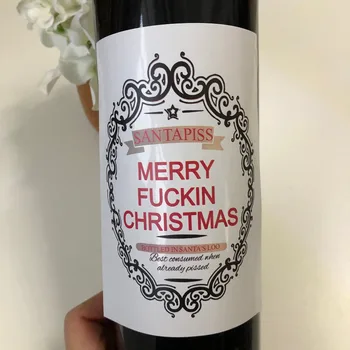 

Personalized MERRY F*CKIN CHRISTMAS Funny Novelty Wine Bottle Labels Joke Humour SECRET SANTA custom Champagne bottle stickers