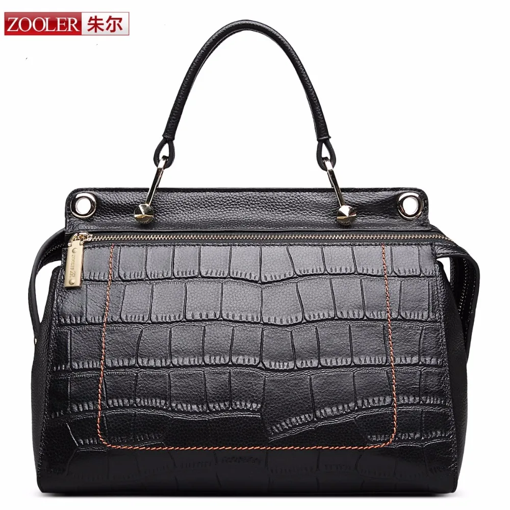 Zooler Brand 2016 genuine leather bag Alligator grain leather handbag womens leather bag handbags cross body bolsas tote#6125 Wholesale Luggage & Bags