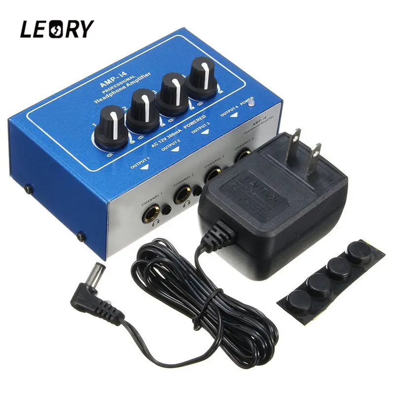 

LEORY Professional Headphone Amplifier 8 Way Output Studio Karaoke Amplifier 3.5mm TRS RCA Stereo Interface 22K ohm 300mA Power
