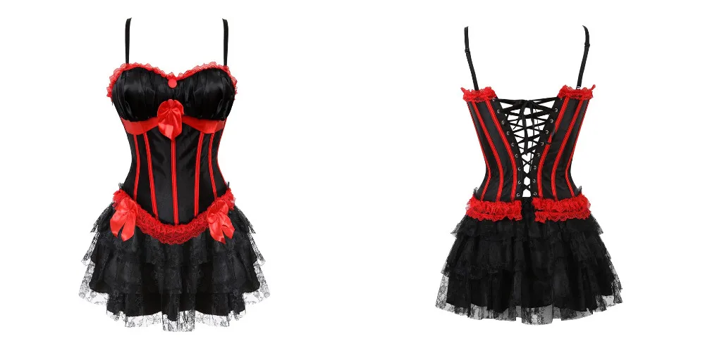 В готическом стиле Готический экзотические юбка-пачка корсет Overbust Корсеты и бюстье вечерние танцовщица платье для танцев размера плюс S-2XL