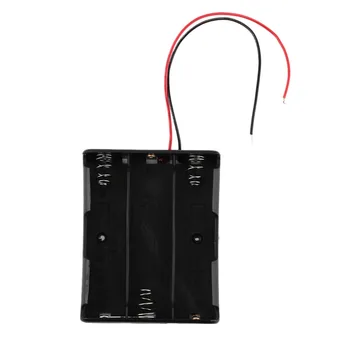 

16850 Battery Case Storage Box Case Plastic Holder With Wire Leads for 3 x 18650 Batteries Soldering Cnnecting Black Wholesale
