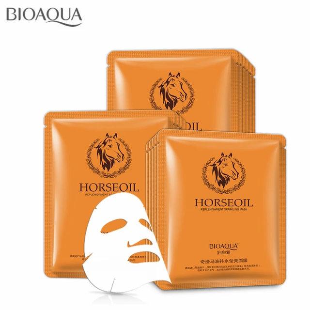 30g*10pcs New Horse Oil Essence Miracle Face Mask Hydrating Moisture Anti Aging Facial Mask Anti