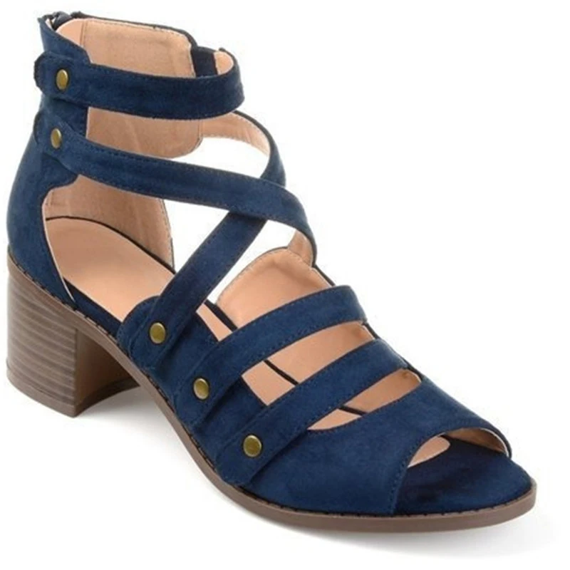 Г., женские туфли-лодочки Модные Туфли-гладиаторы на каблуке качественная женская обувь на высоком каблуке с пряжкой на ремешке женская обувь на каблуке - Цвет: Синий