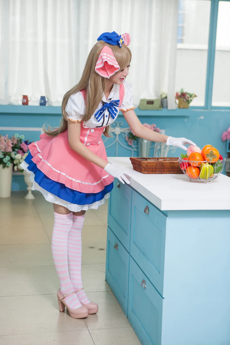 Lovelive! Костюм для костюмированной вечеринки Love Live Minami Kotori Candy Maid платье принцессы