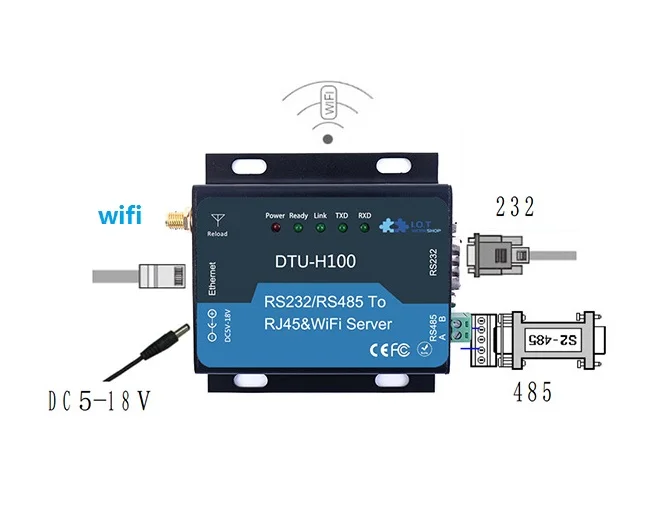 WIFI serial server RS232/485 go to wifi converter DTU