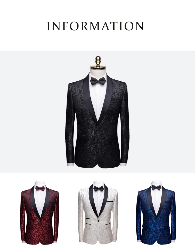 Magro Casual Blazer Floral Jacquard Xale Lapela