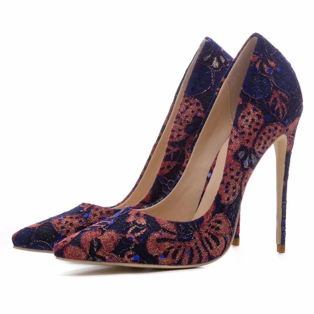 

sapatos de salto alto Pumps wedding shoes hot selling fashion point toe thin high heels 12 cm leisure bling blue green