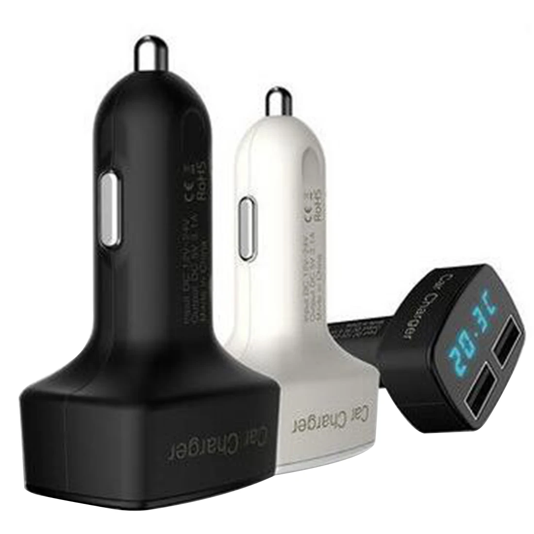 

DC 5V 3.1A 4 in 1 LED Digital Voltmeter Ammeter Thermometer Dual USB Universal Car Charger Voltage Current Temperature Meter