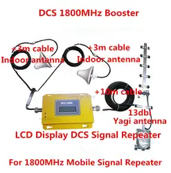 ЖК-дисплей дисплей! Mini 4 г LTE FDD DCS 1800 мГц мобильный ретранслятор сигнала, DCS Cellular усилитель сигнала + 2 Потолочные антенны для дома/офиса