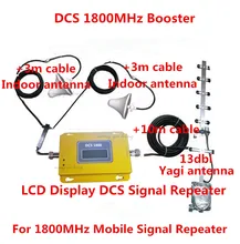 LCD display! Mini 4G LTE FDD DCS 1800MHZ mobile signal repeater,DCS cellular signal booster +2 ceiling antennas for home /office