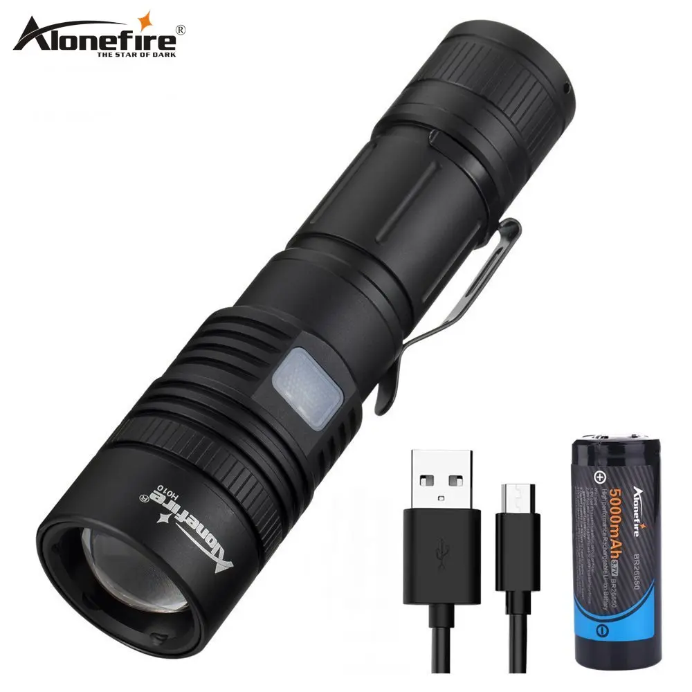 Kopen Alonefire H010 Krachtige Zaklamp 40000LM Xhp50.2 Usb Opladen Zoom Led Zaklamp 18650 26650 Batterij Oplaadbare Jacht Licht