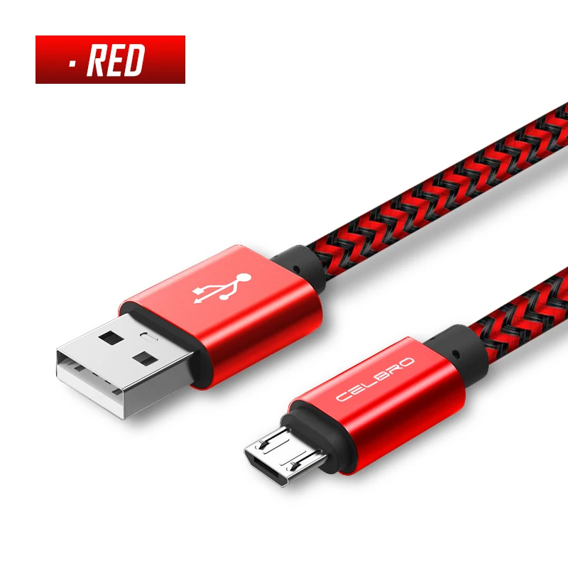Micro usb зарядный кабель для передачи данных Android мобильный телефон зарядное устройство зарядный кабель для samsung Galaxy A10 M10 J4 J6 A7 A6 Plus - Тип штекера: Red Cable