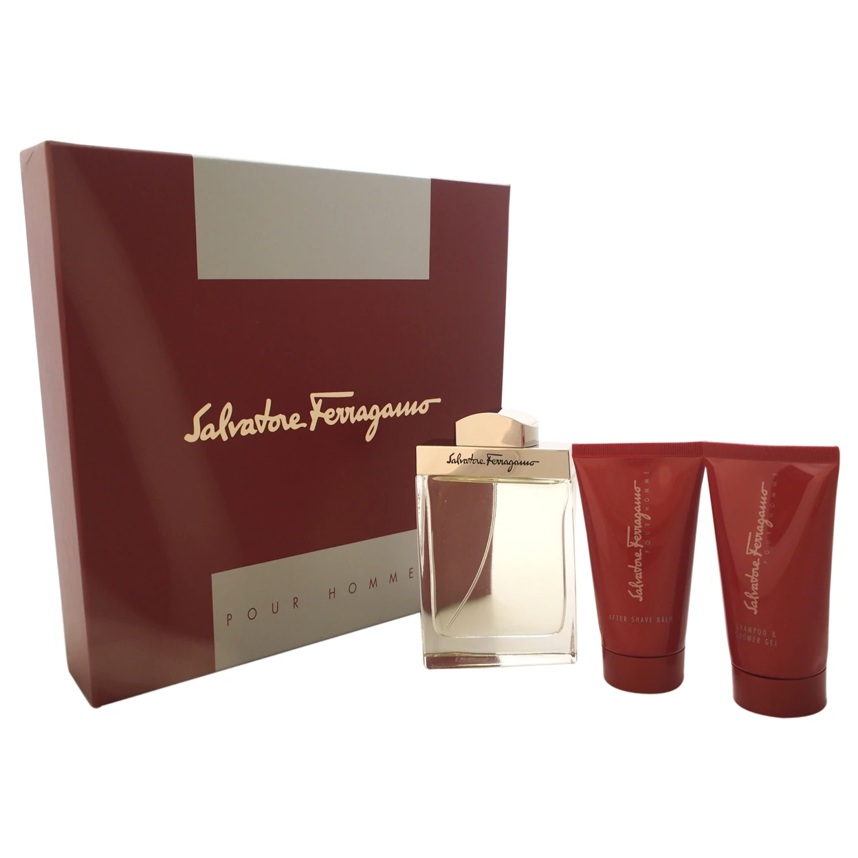 Salvatore Ferragamo by Salvatore Ferragamo for Men - 3 Pc Gift Set 3.4oz EDT Spray, 2.5oz After Shave Balm, 2.5oz Shampoo And Shower Gel