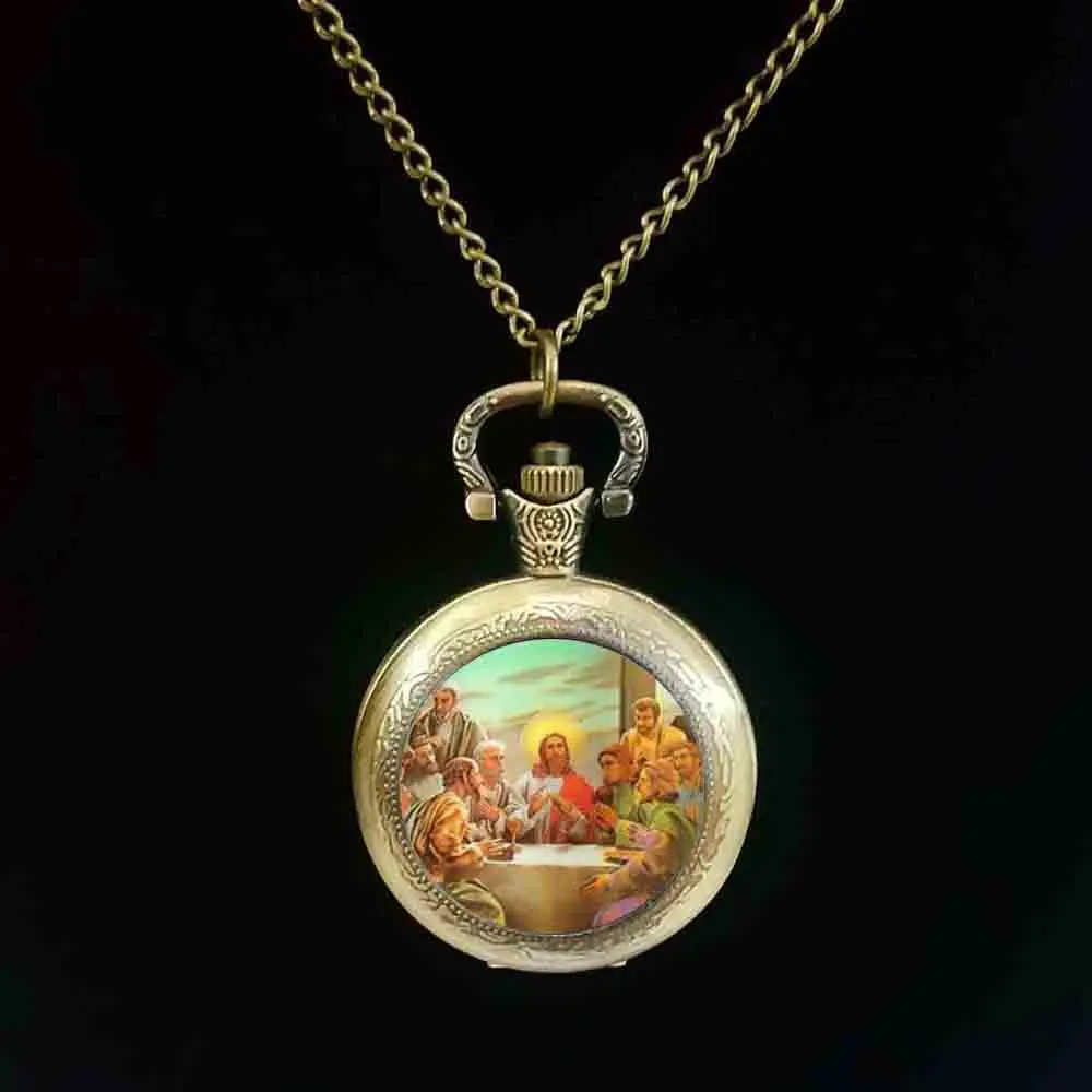 Blessed Virgin Mary Mother of Baby pocket watch Jesus Christ Christian