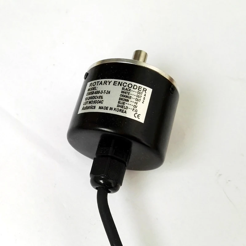 Encoder 50mm A,B,Z 8mm Shaft 100 PPR Incremental E50S8-100-3-T-24-CR Axial Connector Type Totem Pole Output Encoder 50mm A,B,Z 8mm Shaft 100 PPR Incremental E50S8-100-3-T-24-CR Axial Connector Type Totem Pole Output