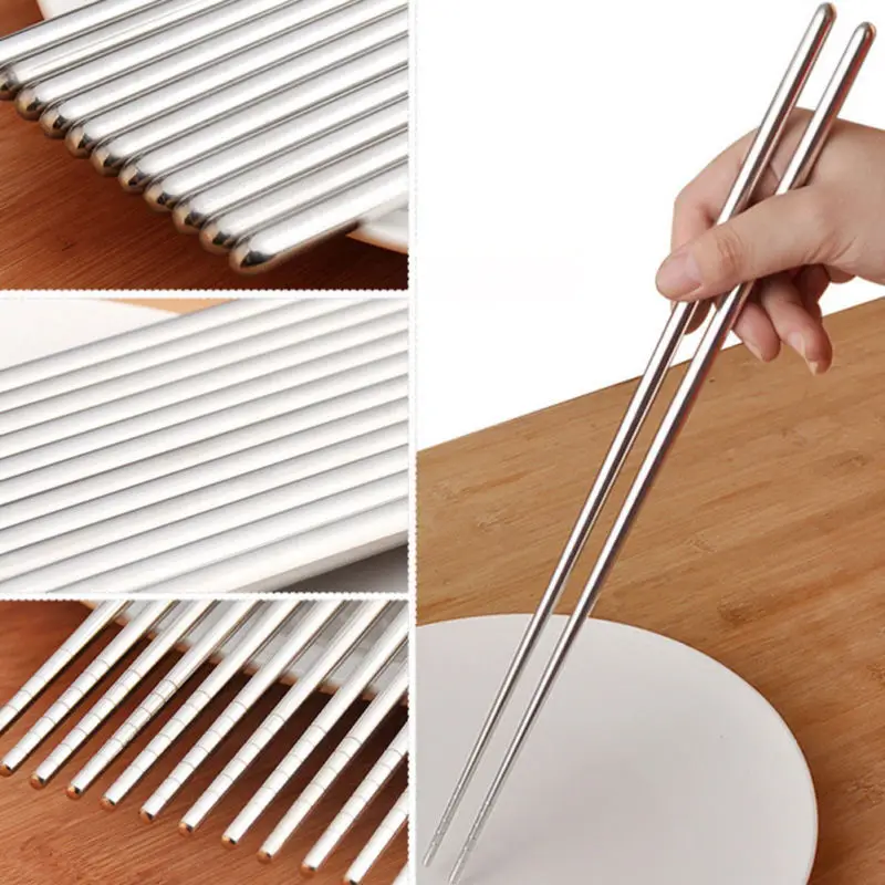 

1 Pair Stainless Steel Long Chopsticks Kitchen Cooking Portable Tool 36cm