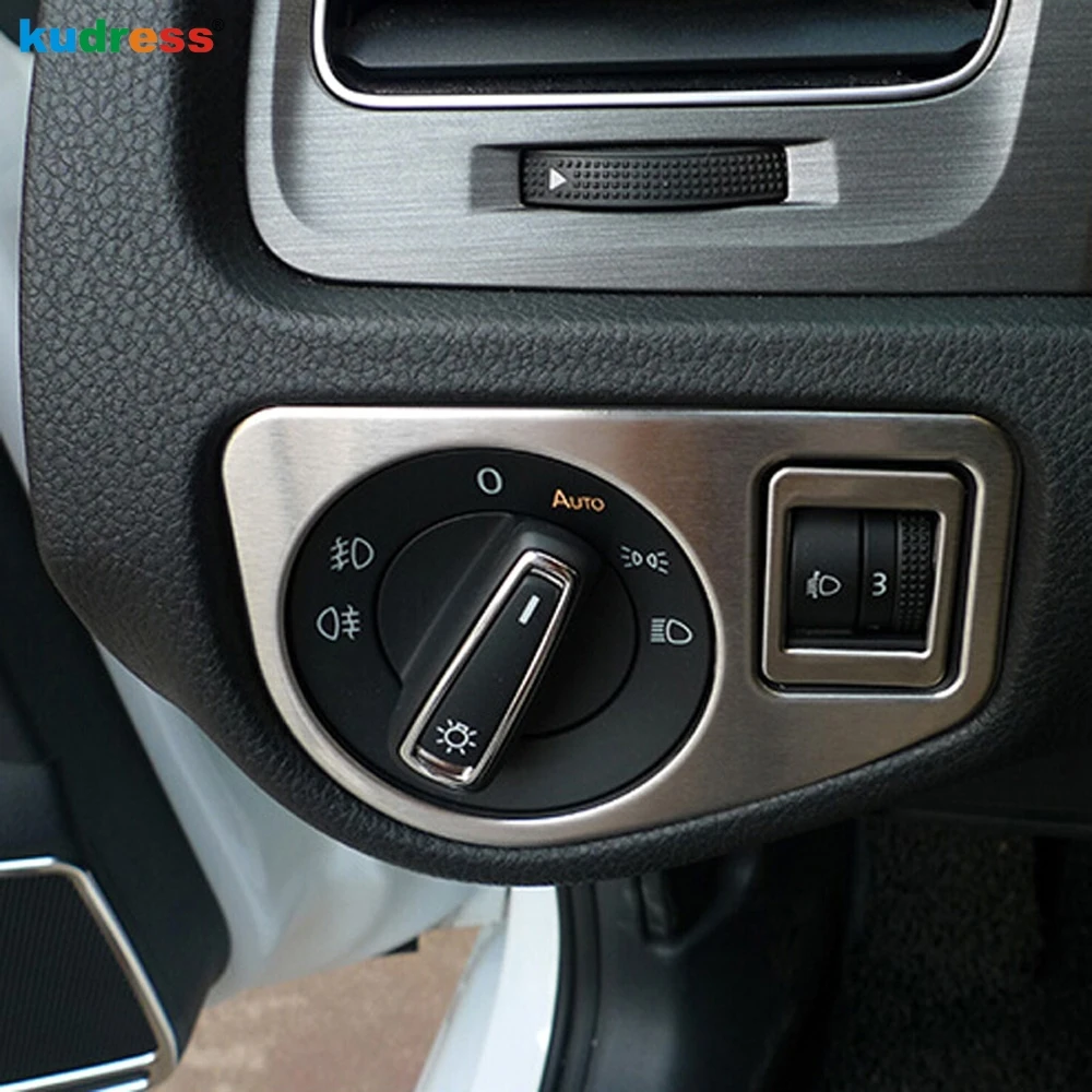 

For Volkswagen VW Golf 7 2014 2015 Stainless Steel Auto Inerior Accessorie Light Switch Button Trim Inner Car Styling Decoration