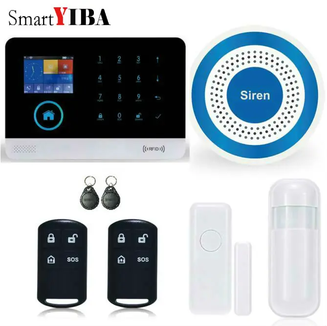 SmartYIBA Wireless Wifi GSM SMS RFID Home Security Burglar Intruder font b Alarm b font Wireless