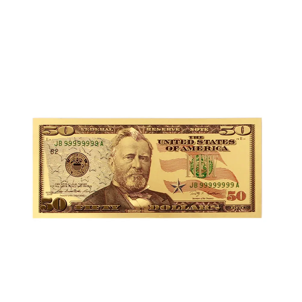 7 шт./компл. Позолоченные долларовые банкноты 1/2/5/10/20/50/100 доллар Золотой антикварный позолоченный сувенир из США фальшивых денег, украшение дома