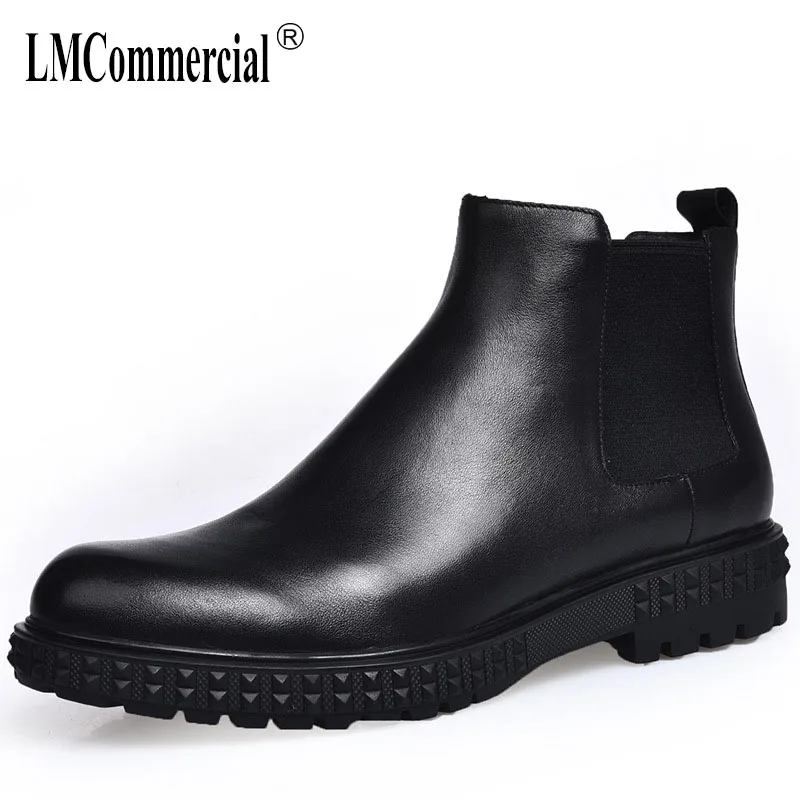 

Autumn and winter Martin boots men high-top casual shoes real leather Chelsea boots British retro all-match cowhide breathable