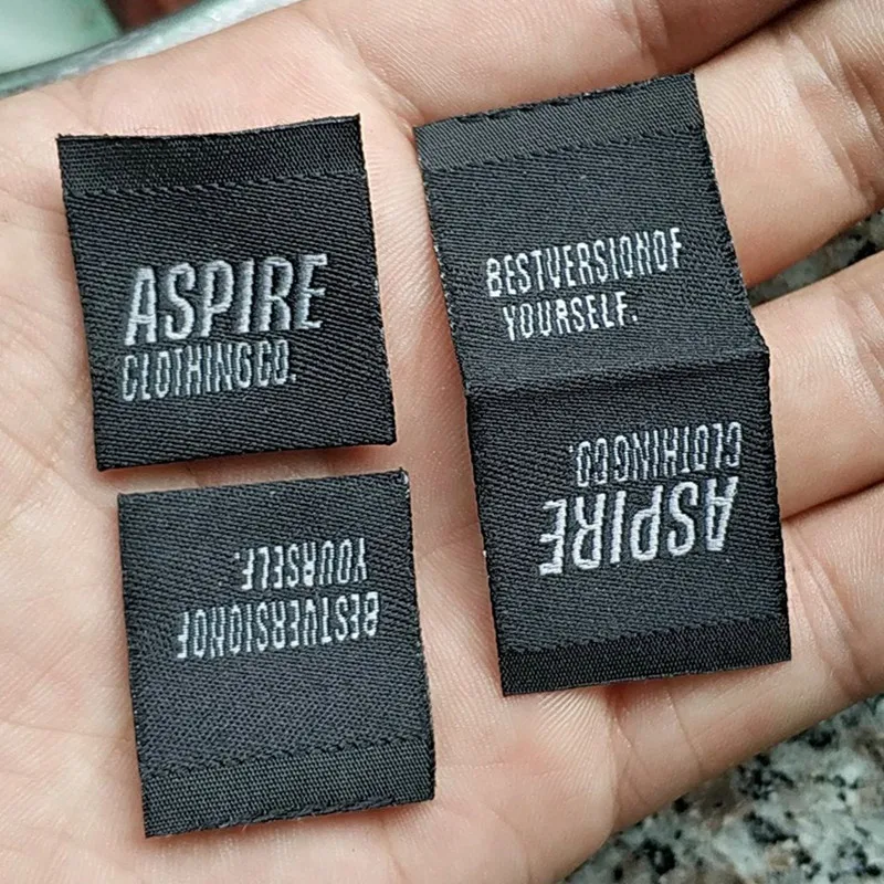 2000pcs Custom Grey letters damask polyester cloth woven label center ...
