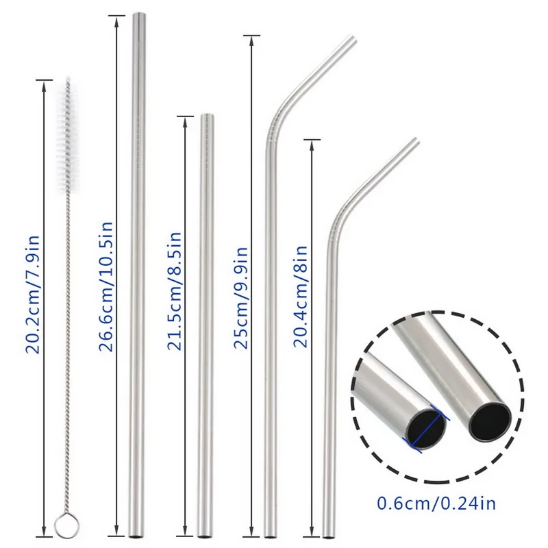 IVYSHION 1 комплект Красочные нержавеющей стали соломы силиконовый рукав с Многоразовые питьевой зубы противоударный Соломы Бар аксессуары