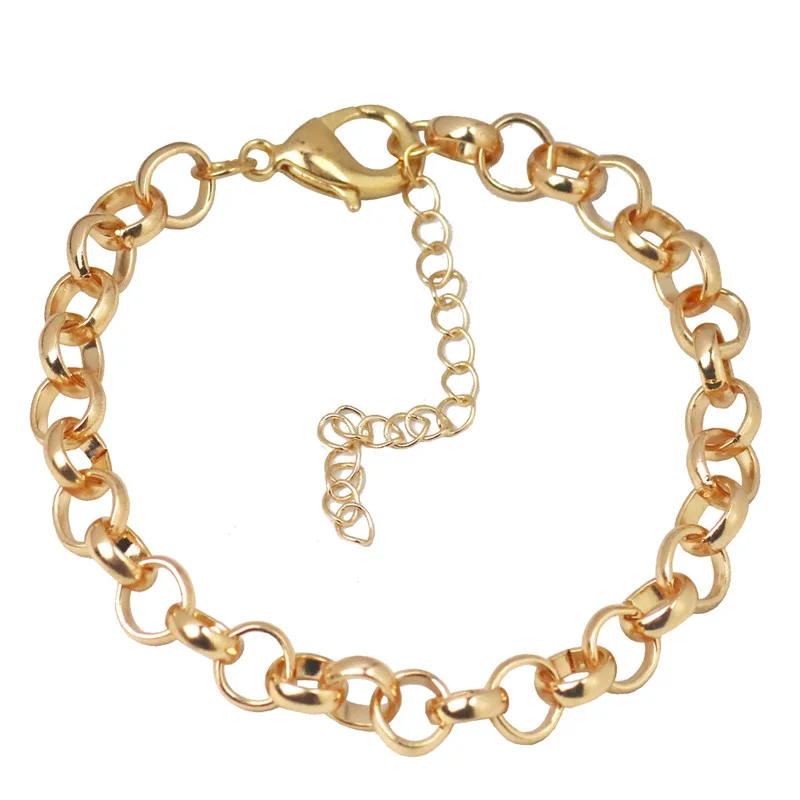 Мужской браслет цепь Rolo из нержавеющей стали золотой|bracelet biker|chain braceletbracelet gold |