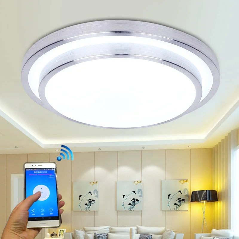 Us 33 02 35 Off Jiawen Led Wifi Wireless Ceiling Lights 15w Aluminum Acryl Indoor Lighting With App Remote Control Ac 100 240v In Ceiling Lights