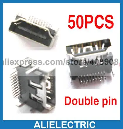 

200pcs 19 Pin Double Rows 90 Degree HDMI Female Jack Connector