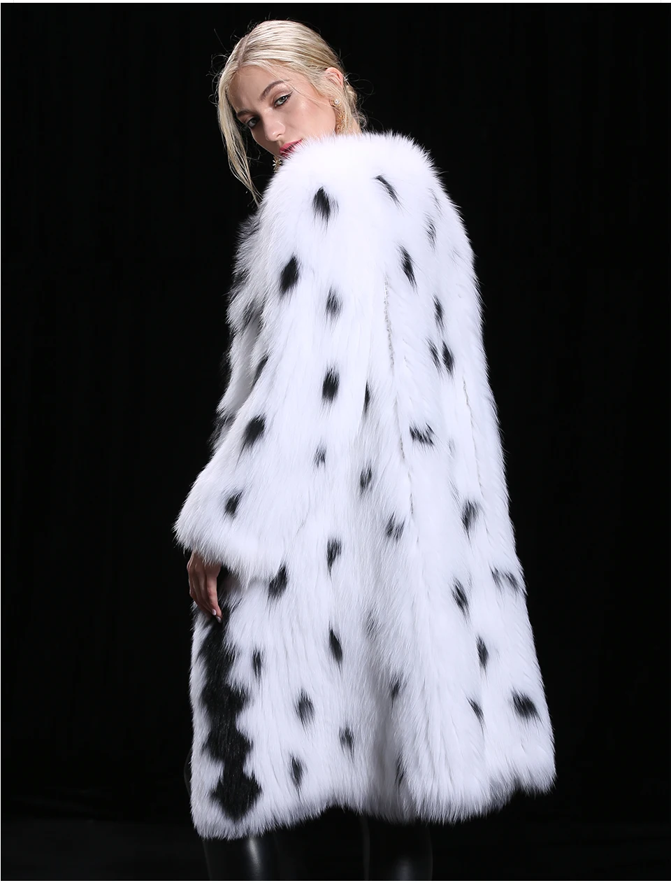 XINYUXIANG 100 см натуральный Лисий Мех зимнее длинное пальто для женщин с круглым вырезом толстый натуральный мех куртка натуральный мех пальто