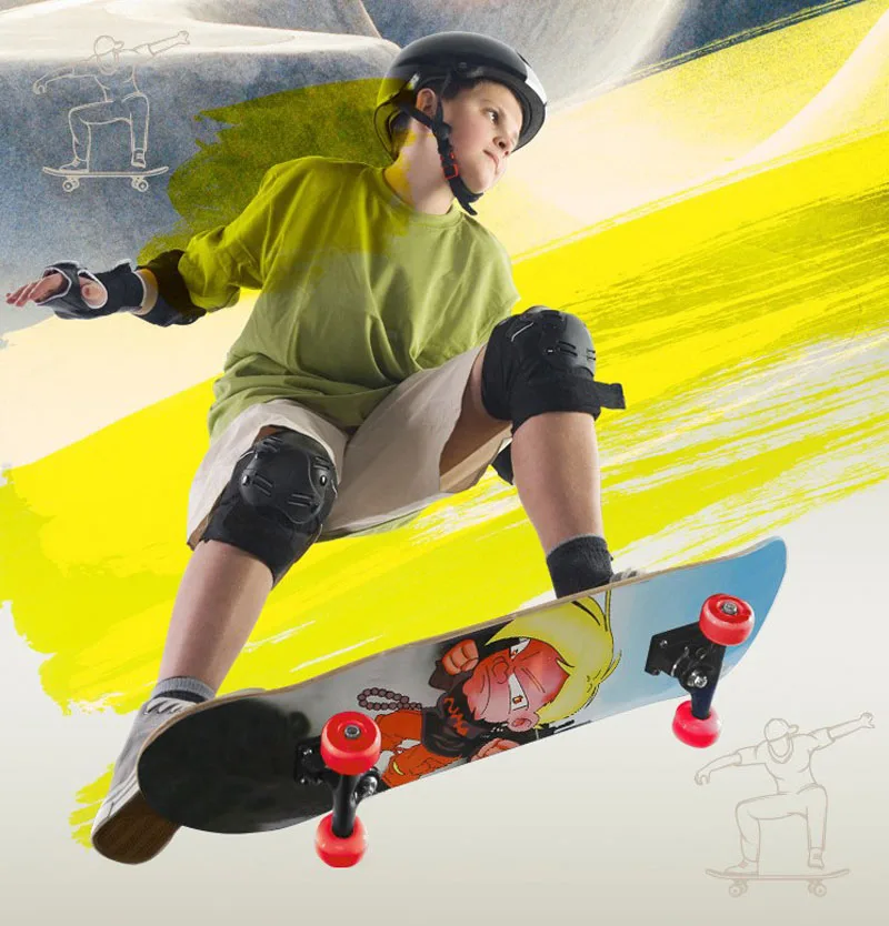 Клен деревянный детский четырехколесный Скейтборд Доска двойной рокер скейтборд доска для детей подростков скутер Спорт на открытом воздухе фитнес