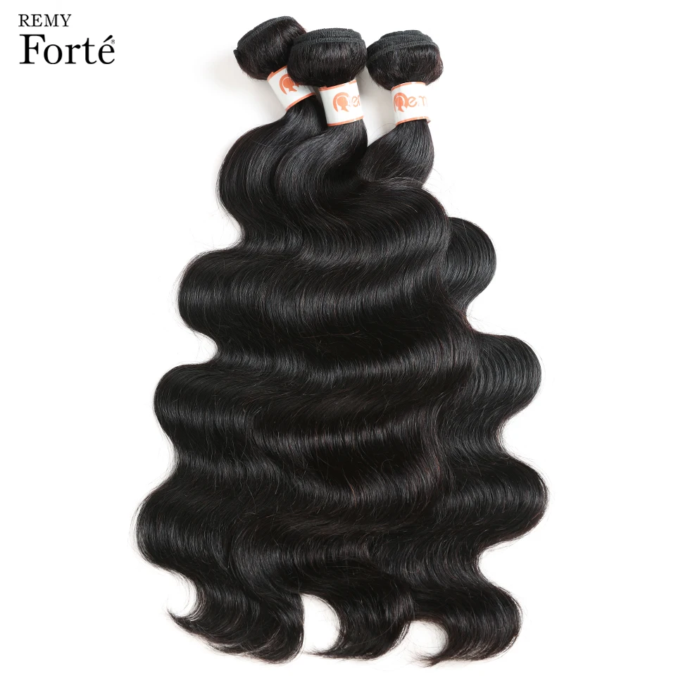 Remy Forte Office Hair Extension 30 Inch Human Hair Weave Bundles With Closure Body Wave Remy Brazilian 3 Bundles With Closure