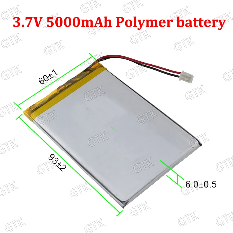 

5PCS 3.7V 5000mAh Lithium Polymer battery 3.7v 5ah 606090 Lipo With PCB BMS for Story machine learning machine rechargeable