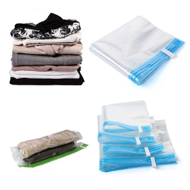 New Storage Compression Bags Hand Rolling Clothing Plastic Vacuum Packing  Sacks Travel Space Saver Bags for Luggage - AliExpress