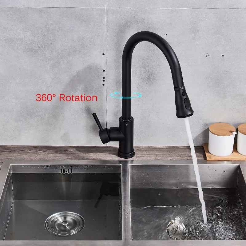 Matte Black Sensitive Smart Touch Control Kitchen Faucet Stainless