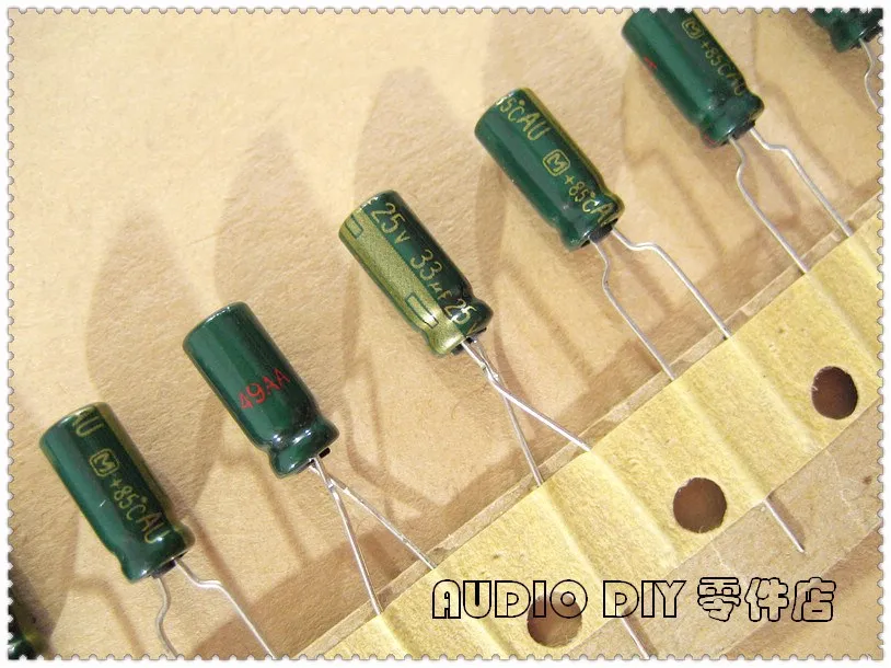 

20PCS/100PCS early AU series 33uF 25V 25v33uf audio electrolytic capacitor