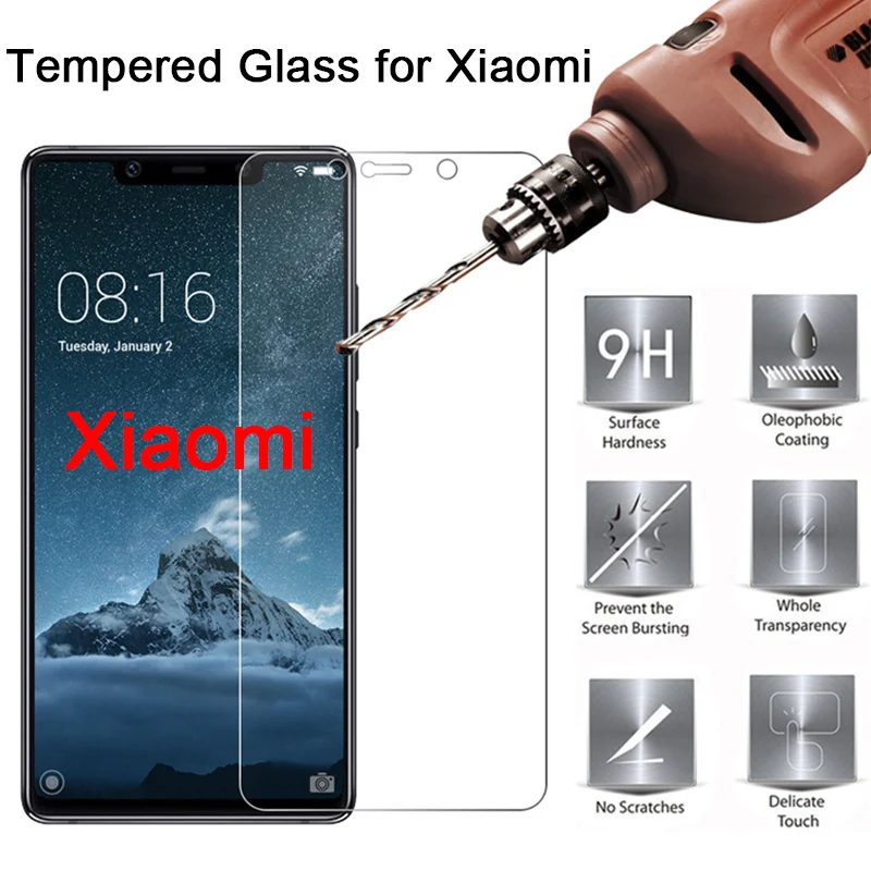 Прозрачное закаленное стекло для Pocophone F1 Защитная пленка для экрана HD для телефона Xiaomi Mi 6 5S Plus 5 4 3 2 4i 4C 4S