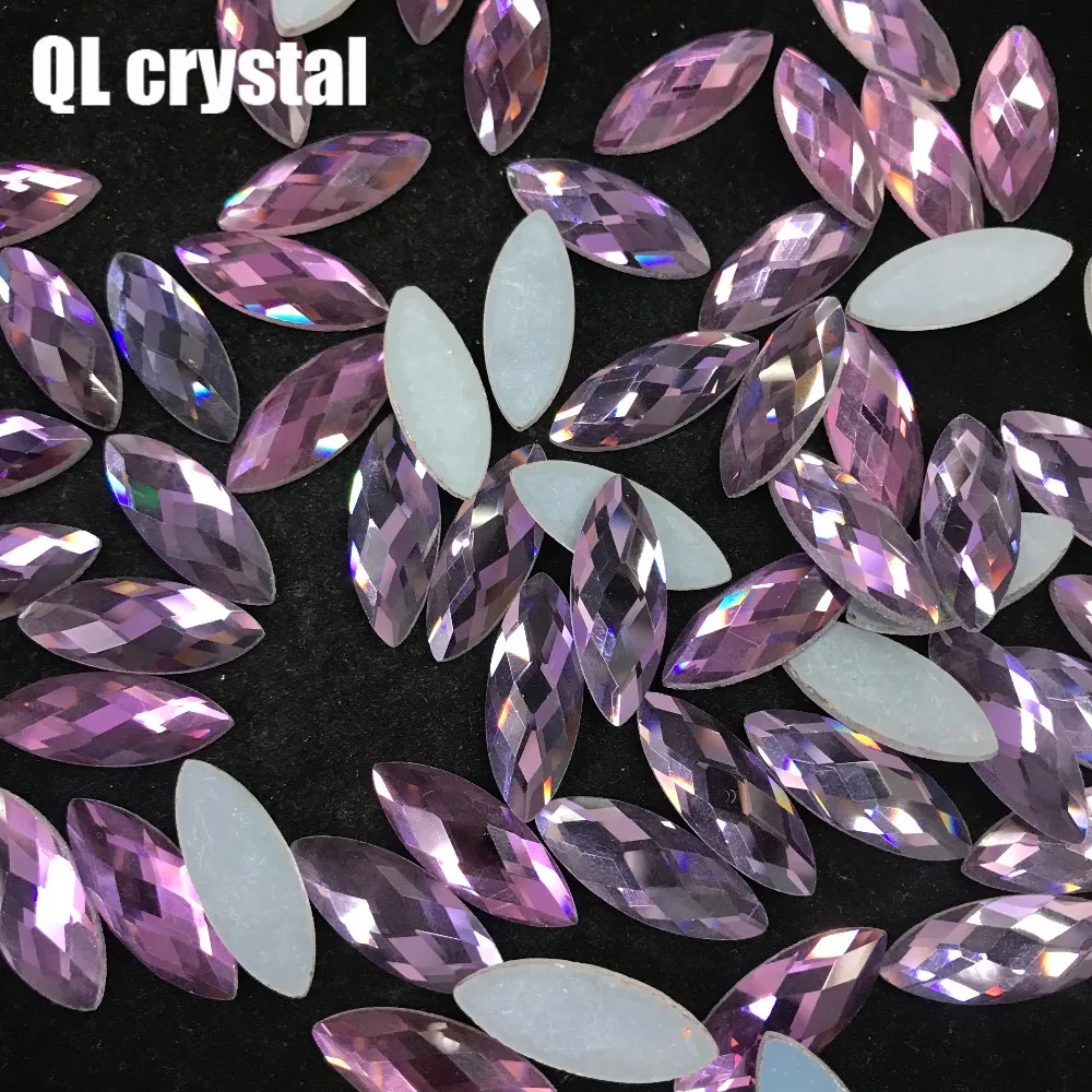 QL Кристалл 10x25 мм кристалл популярная DIY Одежда Обувные сумки клей на плоских