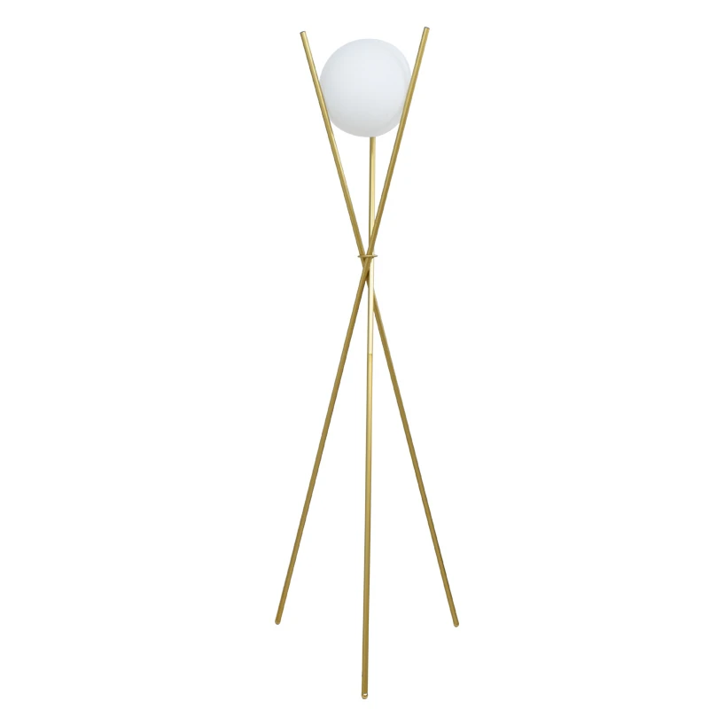 Candeeiros de pé do Tripé Bola de Vidro Lâmpadas de Assoalho Decoração da Casa do Metal do Ouro se as Luzes para Sala de Estar Modernos Quarto Luminárias 2 Casa Do Metal do Ouro Se As