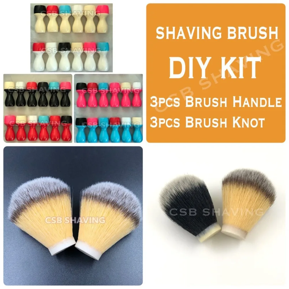 CSB DIY Shaving Brush Kit Knot 24mm Synthetic Hair Brush Head Resin