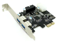 PCI express (PCIe) controller USB3.0 5GBp/s 2 Port add on Card superspeed and internal 20Pin motherboard connector Free shipping