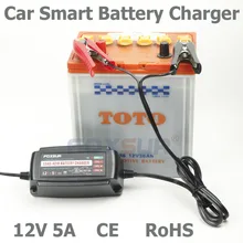 Foxsur 12V 5A Car Battery Charger Maintainer Desulfator Smart Battery Charger for AGM GEL WET Batteries