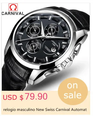 Carnival Watches Automatic Mechanical Watch Gold-Plated and Stainless Steel Two-Tone Male Watch Sports Dive Watches Four colors